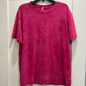 Lululemon All Yours Tee Hot Pink with tie dye effect size 12